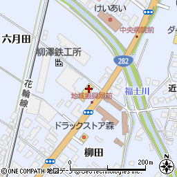 秋田県鹿角市花輪六月田周辺の地図