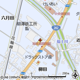 秋田県鹿角市花輪（六月田）周辺の地図