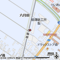 秋田県鹿角市花輪六月田13周辺の地図