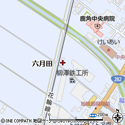 秋田県鹿角市花輪六月田39周辺の地図