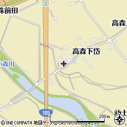 秋田県北秋田市脇神高森下岱40周辺の地図