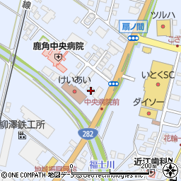 秋田県鹿角市花輪六月田91周辺の地図