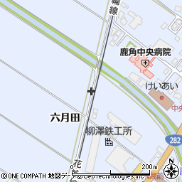 秋田県鹿角市花輪六月田145周辺の地図
