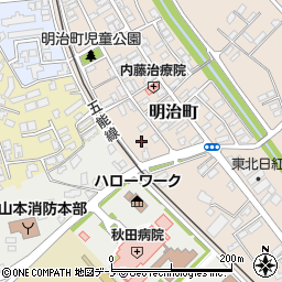 秋田県能代市明治町12周辺の地図