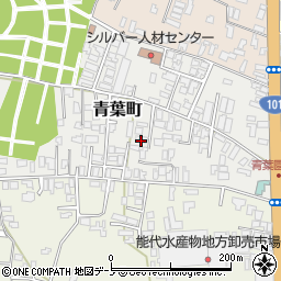 秋田県能代市青葉町周辺の地図