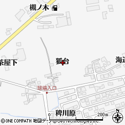 秋田県能代市二ツ井町狐台周辺の地図