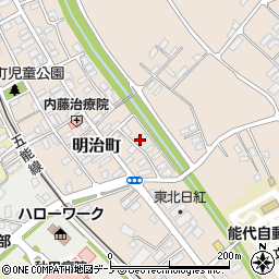 秋田県能代市明治町14周辺の地図