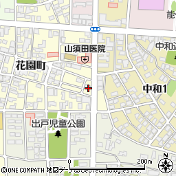 秋田県能代市花園町19周辺の地図