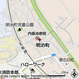 〒016-0833 秋田県能代市明治町の地図