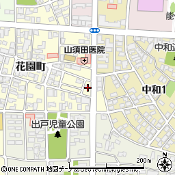 秋田県能代市花園町19-11周辺の地図