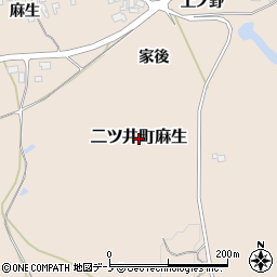 秋田県能代市二ツ井町麻生周辺の地図