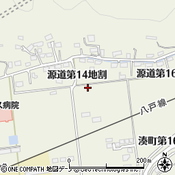 岩手県久慈市源道第１４地割周辺の地図