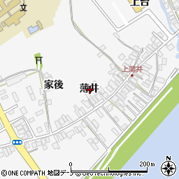 秋田県能代市二ツ井町薄井周辺の地図