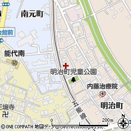 秋田県能代市明治町5周辺の地図