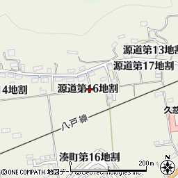 岩手県久慈市源道第１６地割周辺の地図