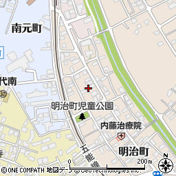 秋田県能代市明治町4周辺の地図