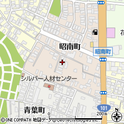 秋田県能代市昭南町周辺の地図