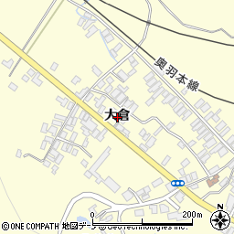 秋田県能代市二ツ井町切石大倉周辺の地図