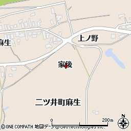 秋田県能代市二ツ井町麻生家後周辺の地図