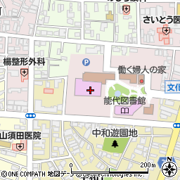 能代市文化会館周辺の地図