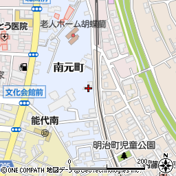 秋田県能代市南元町3-25周辺の地図
