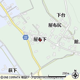 秋田県大館市比内町味噌内（屋布下）周辺の地図