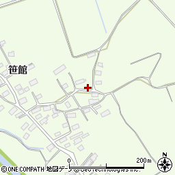 秋田県大館市比内町笹館2周辺の地図