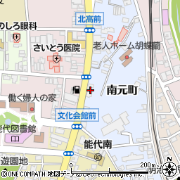 秋田県能代市南元町2-44周辺の地図
