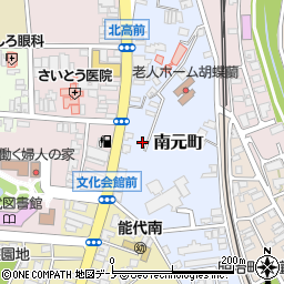 秋田県能代市南元町2-14周辺の地図