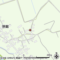 秋田県大館市比内町笹館（中清水）周辺の地図