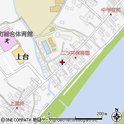 秋田県能代市二ツ井町下野川端周辺の地図