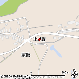 秋田県能代市二ツ井町麻生（上ノ野）周辺の地図