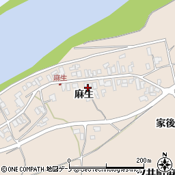 秋田県能代市二ツ井町麻生麻生周辺の地図