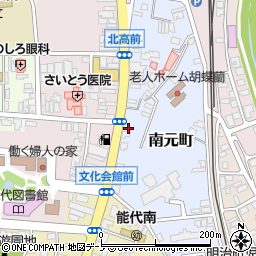 秋田県能代市南元町2-46周辺の地図