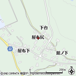 秋田県大館市比内町味噌内屋布尻周辺の地図