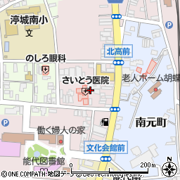 秋田県能代市追分町周辺の地図