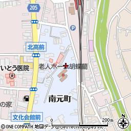 秋田県能代市南元町3-10周辺の地図