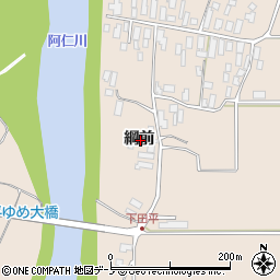秋田県能代市二ツ井町麻生綱前周辺の地図