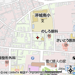 秋田県能代市若松町周辺の地図