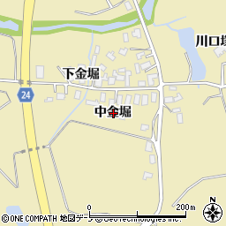秋田県北秋田市脇神中金堀周辺の地図