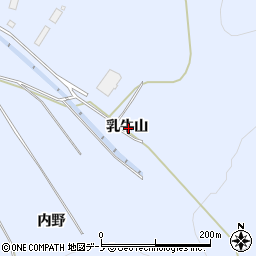 秋田県鹿角市花輪乳牛山周辺の地図
