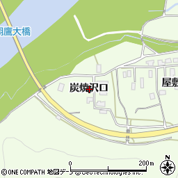 秋田県北秋田市坊沢炭焼沢口周辺の地図