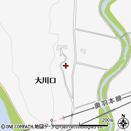 秋田県能代市二ツ井町種大川口周辺の地図