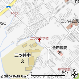 秋田県能代市二ツ井町下野周辺の地図