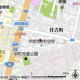 秋田県能代市住吉町周辺の地図