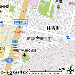 秋田県能代市住吉町周辺の地図