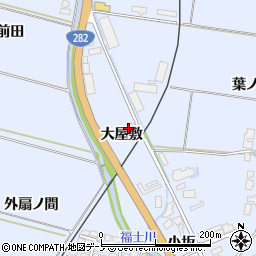 秋田県鹿角市花輪大屋敷周辺の地図