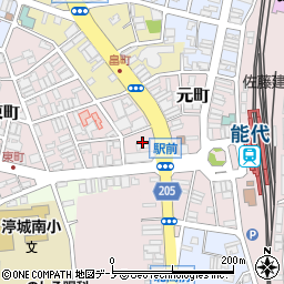 秋田県能代市元町周辺の地図