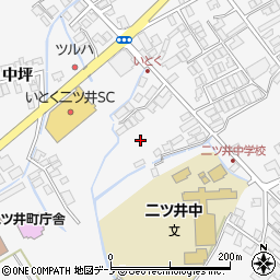 秋田県能代市二ツ井町周辺の地図
