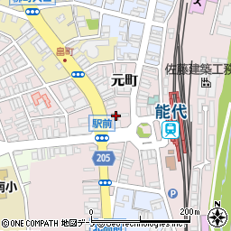 能代駅前郵便局周辺の地図